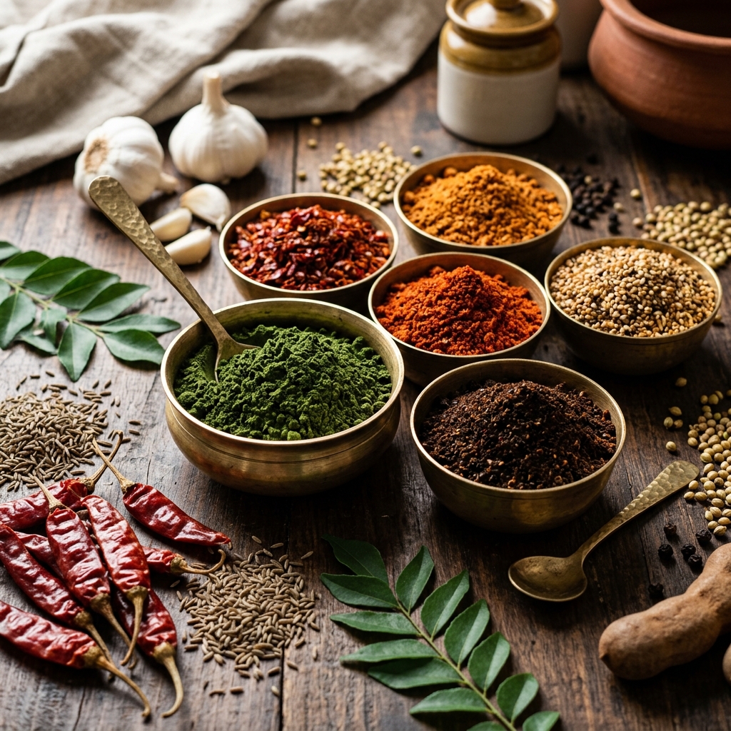 Premium Andhra Karam Podulu and Spices